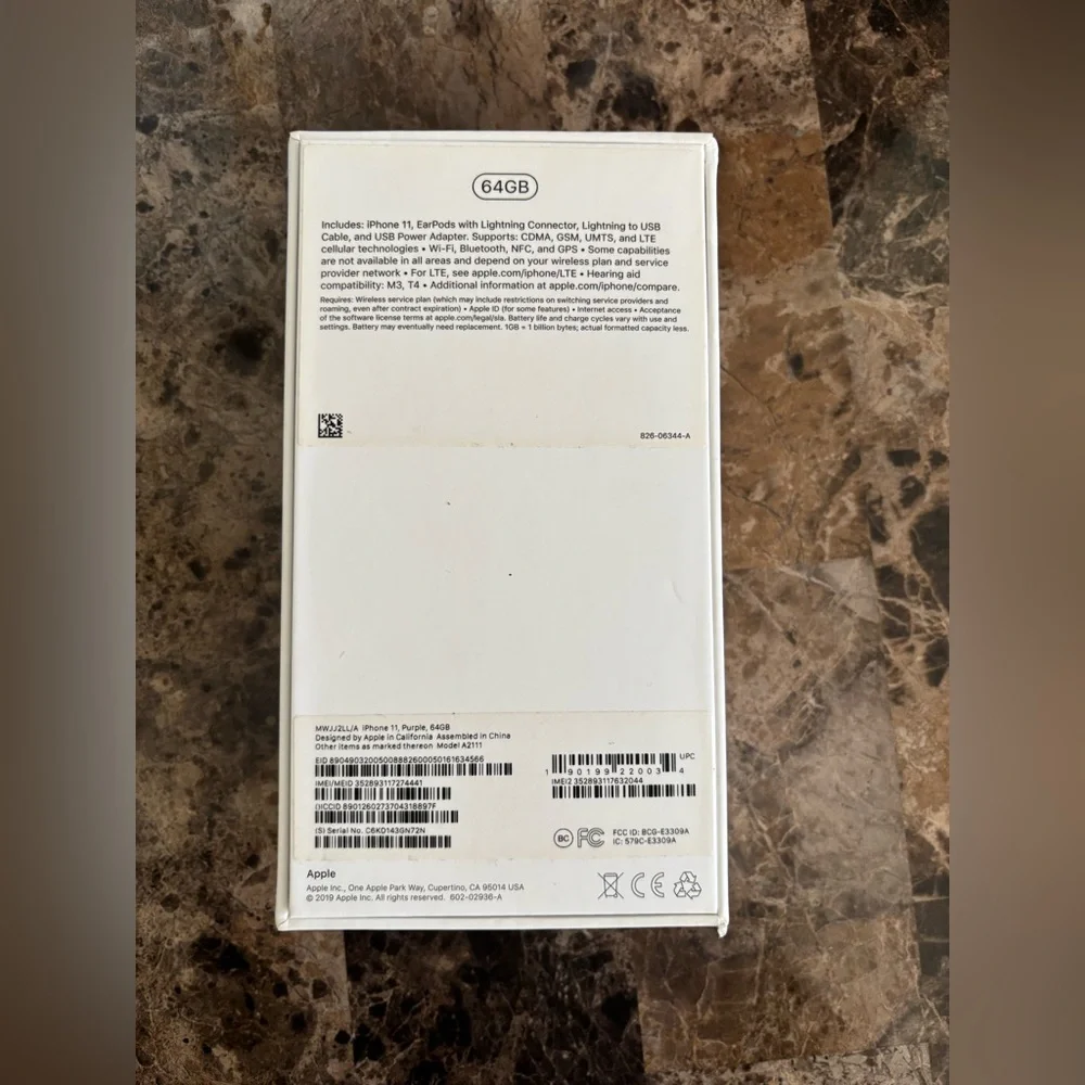 iPhone 11 Purple 64GB Model: A2111 BOX ONLY/*EMPTY BOX**Accessory Smartphone